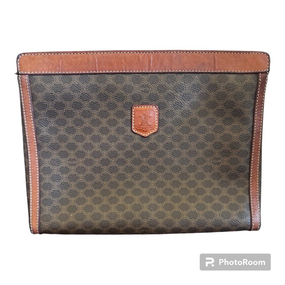 Authentic Celine Triomphe Macadam Clutch Bag